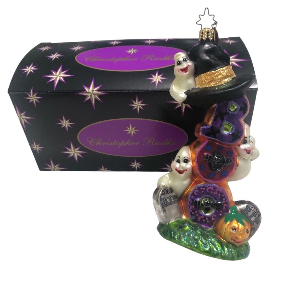Christopher Radko | Retired Rare Grave Tidings Ghost Boo Halloween Ornament Box
